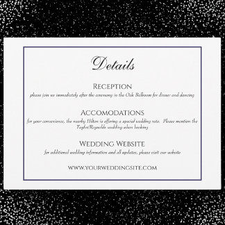 Schwarz-Weiß-Hochzeitskarte Begleitkarte