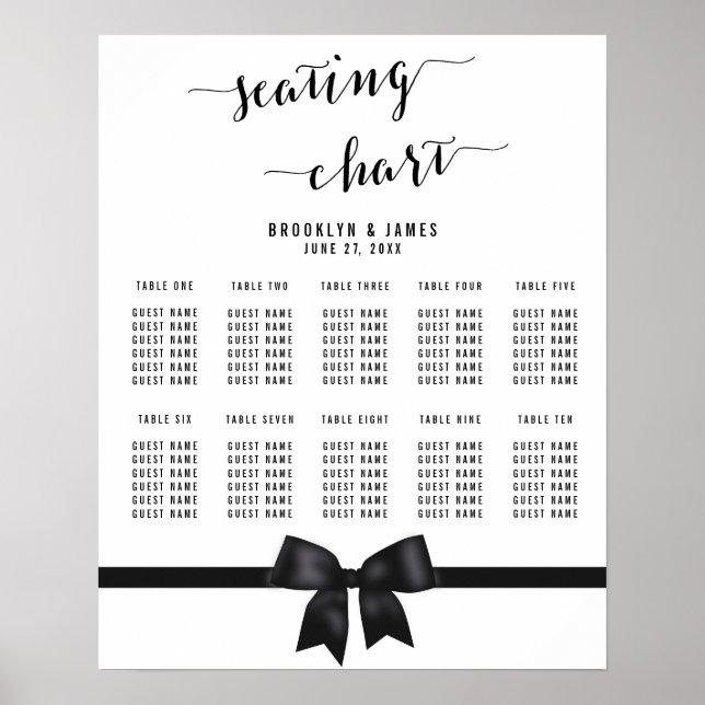 Schwarz-Weiß-Hochzeitskarten-Poster 16x20 Poster (Vorne)
