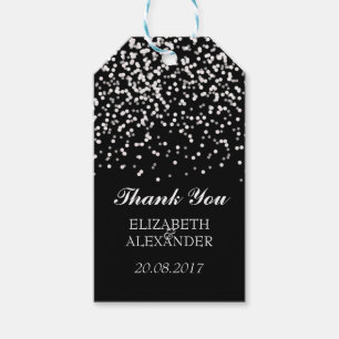 Schwarz-Weiß-Hochzeitskleid Geschenkanhänger