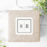 Schwarz-Weiß-Hochzeitsmonogramm Quadratischer Aufkleber<br><div class="desc">Klassische und elegante Hochzeitskleber in Monogramm eignen sich hervorragend zum Versiegeln Ihrer Einladungen,  Favoriten und vieles mehr. Das schicke und einfache Design zeichnet sich durch die Initialen,  Monogramm oder Doppel aus,  die durch einen dünnen geometrischen Rahmen in klassischem Schwarz gerahmt sind. Entworfen,  um sich mit unserer zeitlosen Hochzeitskollektion abzustimmen.</div>