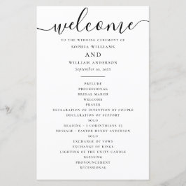 Schwarz-Weiß-Hochzeitsprogramm