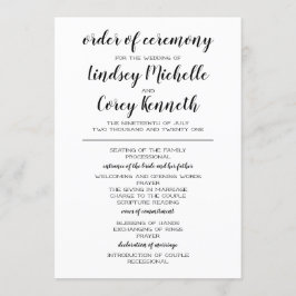 Schwarz-Weiß-Hochzeitsprogramm Programm