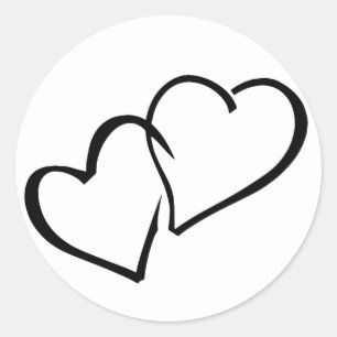 Schwarz-Weiß-Hochzeitsticker für miteinander verbu Runder Aufkleber