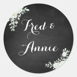 Schwarz-Weiß-Hochzeitsticker Runder Aufkleber