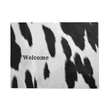 Schwarz-Weiß-Holstein-Cowhide-Look Willkommen