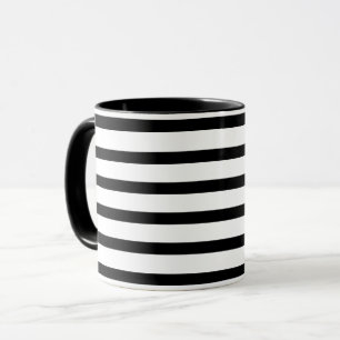 Schwarz-Weiß-Horizontale Streifen Tasse