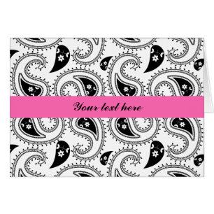 Schwarz, Weiß, Hot Pink Paisley Muster