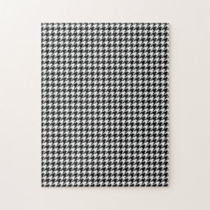 Schwarz Weiß Houndstooth-Gewebe Abstrakte Figuren