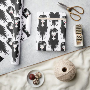 Schwarz-Weiß-Hübsch-Ghoul Geschenkpapier
