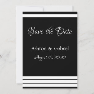 Schwarz/Weiß-Hübsche Skripthochzeit Save The Date