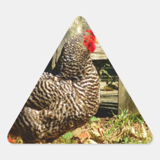 Schwarz-Weiß-Huhn Dreieckiger Aufkleber