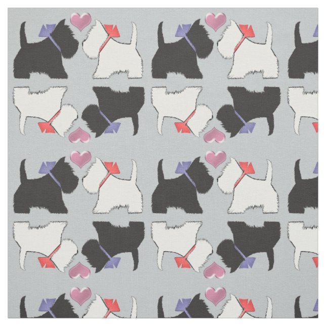 Schwarz-Weiß-Hunde Kunststoffe Stoff (Muster)
