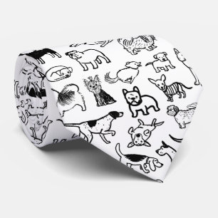 Schwarz-Weiß-Hunde-Muster  Cool Canine Lover's Krawatte