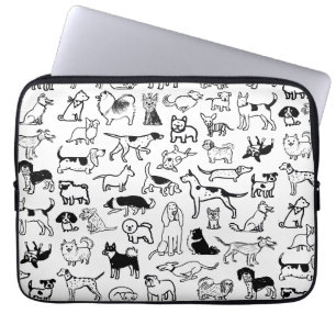 Schwarz-Weiß-Hunde-Muster  Niedlich Canine Lover' Laptopschutzhülle