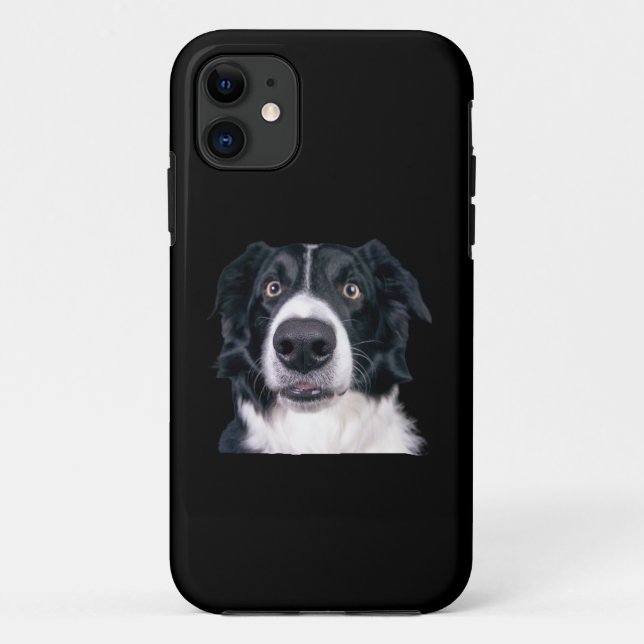 Schwarz-Weiß-Hundegesicht Case-Mate iPhone Hülle (Rückseite)