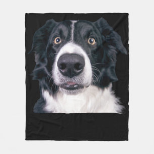 Schwarz-Weiß-Hundegesicht Fleecedecke