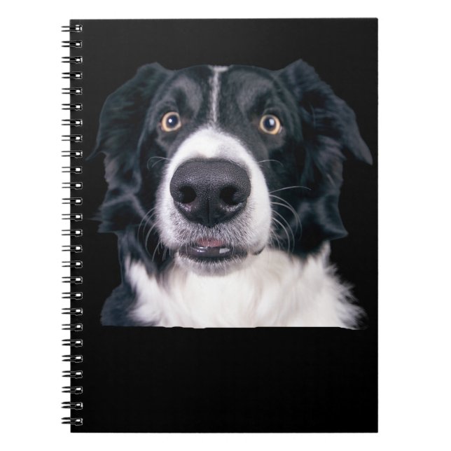 Schwarz-Weiß-Hundegesicht Notizblock (Vorderseite)