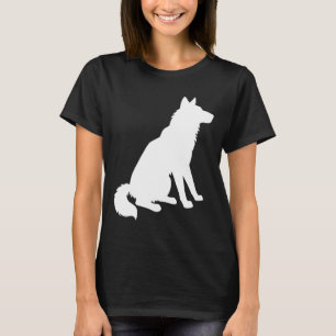 Schwarz-Weiß-Husky-Silhouette T-Shirt