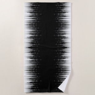 Schwarz-Weiß-Hypnose-Kreislinien-Streifen-Kunst Strandtuch