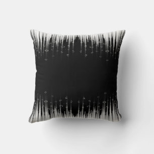 Schwarz-Weiß-Hypnotic-Line-Streaks Art Kissen