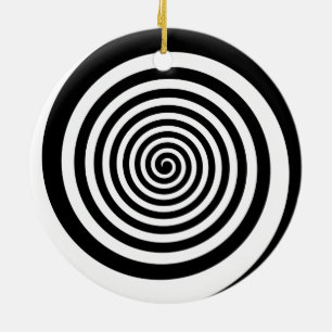 Schwarz-Weiß-Hypnotik Keramikornament