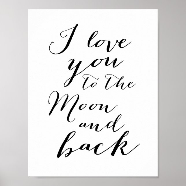 Schwarz-Weiß-I-Liebe, die Sie Poster drucken 8.5x1 (Vorne)