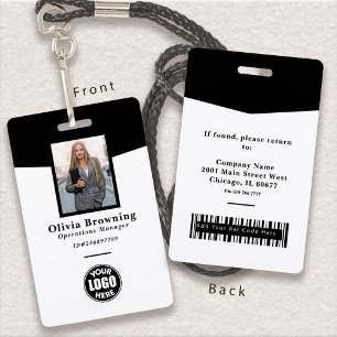 Schwarz-Weiß-ID-Foto-Logo und Barcode Professional Ausweis