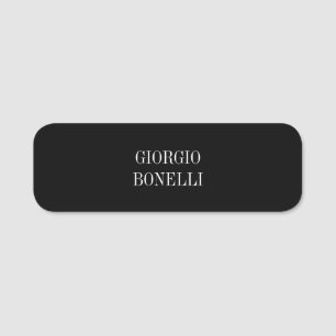 Schwarz-weiß Ihr Name Minimalistisch Personal Mode Namensschild