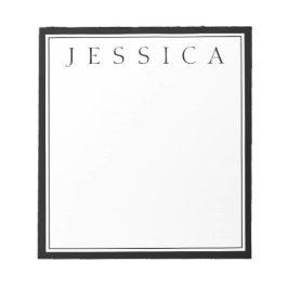 Schwarz/Weiß | Ihr Name Notizblock