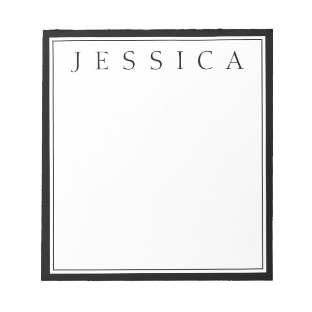 Schwarz/Weiß | Ihr Name Notizblock (Vorderseite)