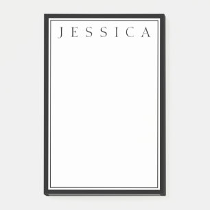 Schwarz/Weiß   Ihr Name Post-it Klebezettel