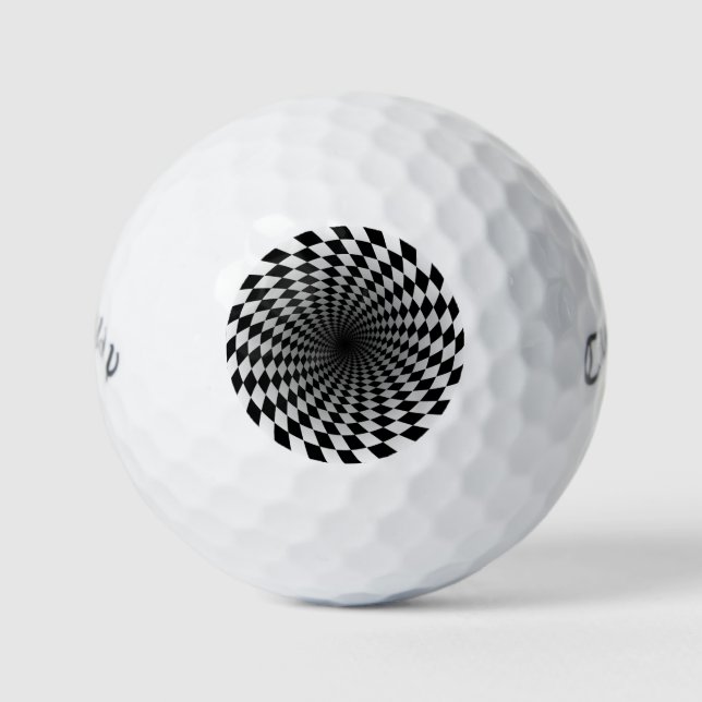 Schwarz-Weiß-Illusionsmuster Golfball (Vorderseite)