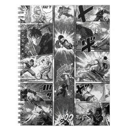 Schwarz-Weiß-Illustration, Manga von Natasha Us Notizblock