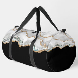 Schwarz-Weiß-Imitate Glitzer Agate Large Duffle Bag