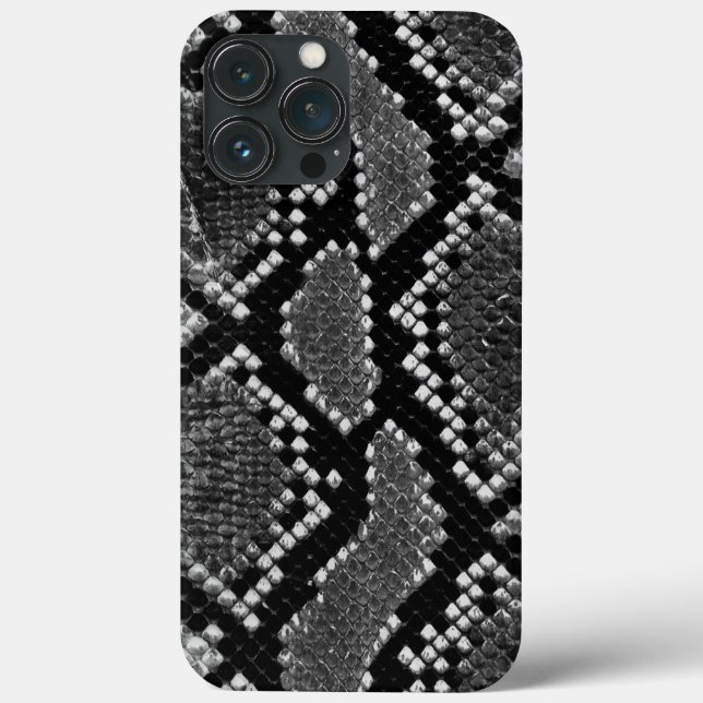 Schwarz-Weiß-Imitate Schlangenhaut Case-Mate iPhone Hülle (Rückseite)