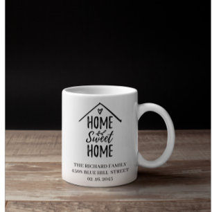 Schwarz-Weiß-Immobilien-Kunden-Abschlussgeschenk Kaffeetasse