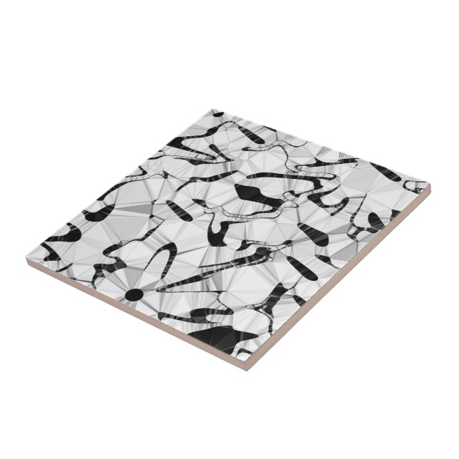 Schwarz-Weiß in Motion Keramik Tile Fliese (Seite)