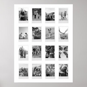 Schwarz-Weiß-Instant-Film 16 FotoCollage Poster