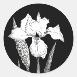 Schwarz-Weiß-Iris-Aufkleber Runder Aufkleber