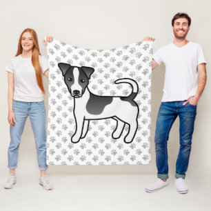 Schwarz-Weiß-Jack für glattes Coat Russell Terrier Fleecedecke