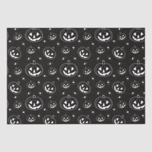 Schwarz-Weiß-Jack-O' Lanterns Schwarzes Halloween Seidenpapier