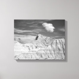 Schwarz-Weiß-Jagdspitzen in den Badlands 11x14 Leinwanddruck