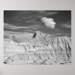 Schwarz-Weiß-Jagdspitzen in den Badlands 16x20 Poster