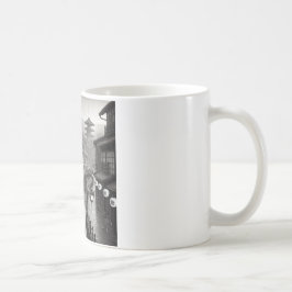 Schwarz-Weiß-Japan im Stil der 90er Jahre Kaffeetasse