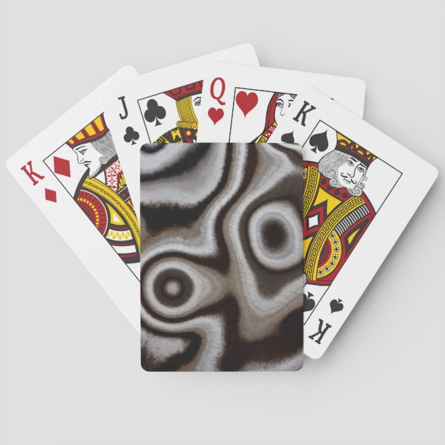 Schwarz-Weiß-Jasper-Stein Spielkarten (Rückseite)