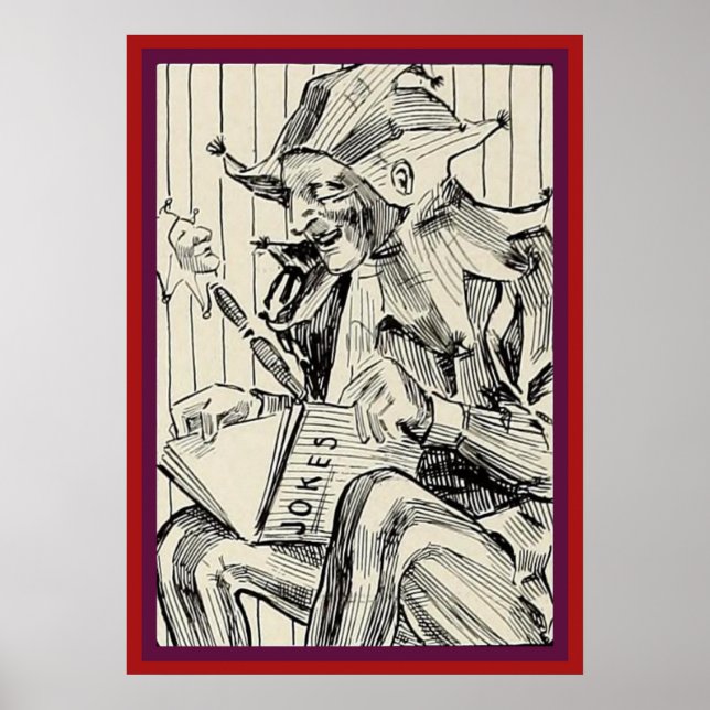 Schwarz-Weiß-Joker-Skizze Poster (Vorne)