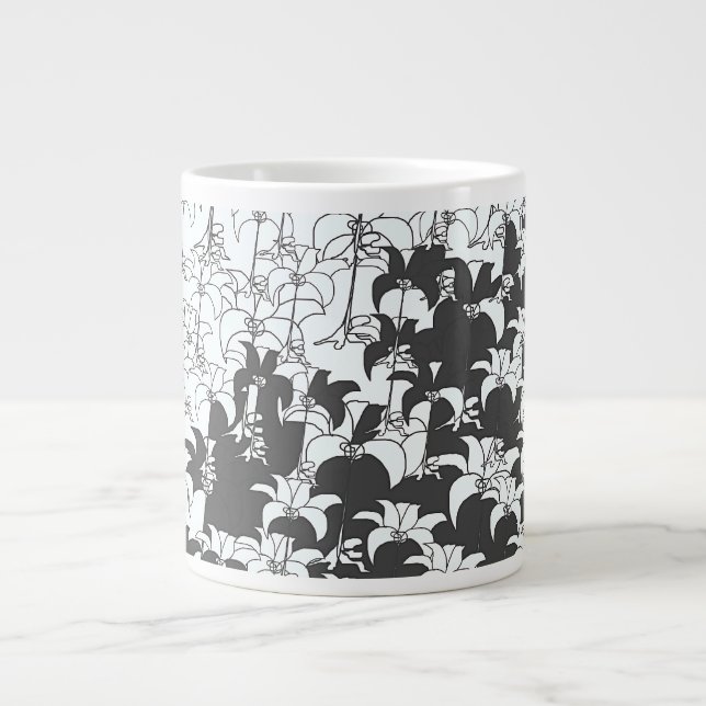 Schwarz-weiß Jumbo-Tasse (Vorderseite)