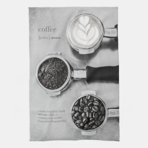 Schwarz-Weiß-Kaffee Geschirrtuch