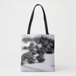 Schwarz-Weiß-Kaffeebohnen, bedruckt Tasche