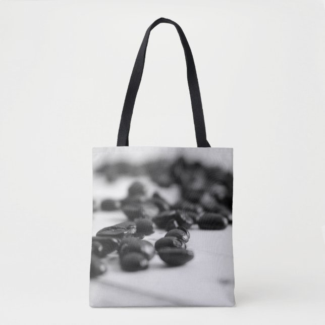 Schwarz-Weiß-Kaffeebohnen, bedruckt Tasche (Vorderseite)